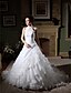 cheap The Wedding Store-Ball Gown Wedding Dresses Halter Neck Chapel Train Organza Beaded Lace Regular Straps with Beading Appliques Side-Draped 2022