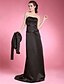 cheap Mother of the Bride Dresses-Sheath / Column Strapless / Sweetheart Neckline Sweep / Brush Train Satin Mother of the Bride Dress with Sash / Ribbon / Pleats by LAN TING BRIDE® / Wrap Included