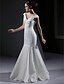 cheap Wedding Dresses-Mermaid / Trumpet Wedding Dresses V Neck Floor Length Satin Short Sleeve with Criss-Cross 2020