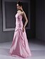 cheap Bridesmaid Dresses-Ball Gown / A-Line Strapless Floor Length Taffeta Bridesmaid Dress with Beading / Side Draping