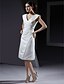 זול שמלות כלה-נסיכה גזרת A שמלות חתונה צווארון V באורך  הברך סאטן ללא שרוולים שמלות לבנות קטנות עם אסוף 2020
