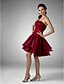 cheap Special Occasion Dresses-Ball Gown Holiday Cocktail Party Prom Dress Strapless Sleeveless Knee Length Organza with Ruched Draping 2020