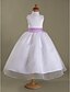 cheap Junior Bridesmaid Dresses-Princess Tea Length Flower Girl Dress First Communion Cute Prom Dress Satin with Sash / Ribbon Fit 3-16 Years