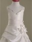 preiswerte Kleider für die Blumenmädchen-A-Linie Boden-Länge Blumenmädchenkleid Hochzeit Süßes Ballkleid Organza mit Perlenstickerei Fit 3-16 Jahre