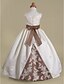 cheap Flower Girl Dresses-Ball Gown Floor Length First Communion / Wedding Party Flower Girl Dresses - Satin Sleeveless Scoop Neck with Beading