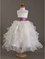 cheap Junior Bridesmaid Dresses-First Communion Ball Gown Floor Length Satin Spring Summer Flower Girl Dresses with Beading Kids Little Cute Girls&#039; Dress Fit 3-14 Years Size 4/Size 6/Size 8 / Fall / Winter / Apple / Hourglass
