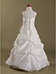 Χαμηλού Κόστους Λουλουδάτα φορέματα για κορίτσια-Γραμμή Α Μακρύ Φόρεμα για Κοριτσάκι Λουλουδιών Γάμου Χαριτωμένο φόρεμα χορού Οργάντζα με Χάντρες Κατάλληλο 3-16 ετών