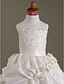 cheap Flower Girl Dresses-Ball Gown / A-Line Floor Length First Communion / Wedding Party Organza / Taffeta Sleeveless Spaghetti Strap with Beading / Draping / Appliques