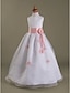 Χαμηλού Κόστους Λουλουδάτα φορέματα για κορίτσια-Πριγκίπισσα Μακρύ Φόρεμα για Κοριτσάκι Λουλουδιών Πρώτη Κοινωνία Χαριτωμένο φόρεμα χορού Σατέν με Πιασίματα Κατάλληλο 3-16 ετών
