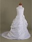 cheap Flower Girl Dresses-Ball Gown Court Train First Communion / Wedding Party Organza / Satin Sleeveless Spaghetti Strap with Pick Up Skirt / Appliques / Flower