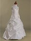 preiswerte Kleider für die Blumenmädchen-A-Linie Boden-Länge Blumenmädchenkleid Hochzeit Süßes Ballkleid Organza mit Perlenstickerei Fit 3-16 Jahre