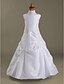 cheap Flower Girl Dresses-Princess / A-Line Floor Length First Communion / Wedding Party Taffeta Sleeveless Jewel Neck with Pick Up Skirt / Buttons / Appliques
