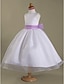 cheap Junior Bridesmaid Dresses-Princess Tea Length Flower Girl Dress First Communion Cute Prom Dress Satin with Sash / Ribbon Fit 3-16 Years