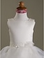 olcso Koszorúslányruhák kislányoknak-Hercegnő Midi Virágoslány ruha Esküvő Aranyos báli ruha Szatén val vel Gyöngydíszítés 3-16 éves korig alkalmas