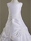 cheap Flower Girl Dresses-Princess / A-Line Floor Length First Communion / Wedding Party Taffeta Sleeveless Jewel Neck with Pick Up Skirt / Buttons / Appliques