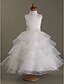 cheap Flower Girl Dresses-Princess Tea Length Flower Girl Dress Wedding Cute Prom Dress Satin with Beading Fit 3-16 Years