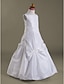 cheap Flower Girl Dresses-Princess / A-Line Floor Length First Communion / Wedding Party Taffeta Sleeveless Jewel Neck with Pick Up Skirt / Buttons / Appliques