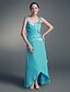 cheap Mother of the Bride Dresses-A-Line Strapless / Sweetheart Neckline Asymmetrical Chiffon / Satin Mother of the Bride Dress with Side Draping / Crystal Brooch by LAN TING BRIDE® / Wrap Included