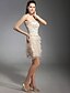cheap Evening Dresses-Sheath / Column Dress Holiday Short / Mini Sleeveless Strapless Lace with Lace Beading 2023