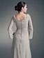 cheap Mother of the Bride Dresses-Sheath / Column Mother of the Bride Dress Scoop Neck Floor Length Chiffon Long Sleeve with Beading Draping Side Draping 2022