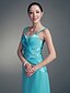 cheap Mother of the Bride Dresses-A-Line Strapless / Sweetheart Neckline Asymmetrical Chiffon / Satin Mother of the Bride Dress with Side Draping / Crystal Brooch by LAN TING BRIDE® / Wrap Included