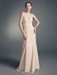 cheap Special Occasion Dresses-Mermaid / Trumpet Formal Evening Wedding Party Dress Sweetheart Neckline Strapless Sleeveless Floor Length Chiffon Stretch Satin with Beading 2021