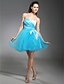 cheap Cocktail Dresses-Ball Gown Holiday Homecoming Cocktail Party Dress Strapless Sleeveless Short / Mini Tulle with Beading Appliques Side Draping 2021