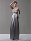 cheap Bridesmaid Dresses-Sheath / Column Bridesmaid Dress Strapless Sleeveless Floor Length Charmeuse with Draping 2022