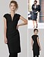 cheap Women&#039;s Dresses-TS Vintage V-Neck Slit Sheath Dress