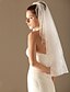 cheap Wedding Veils-Two-tier Beaded Edge Wedding Veil Elbow Veils / Veils for Short Hair with 33.46 in (85cm) Tulle A-line, Ball Gown, Princess, Sheath / Column, Trumpet / Mermaid / Oval