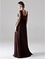 cheap Bridesmaid Dresses-A-Line Bridesmaid Dress V Neck Sleeveless Elegant Floor Length Chiffon with Sash / Ribbon / Draping 2022