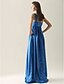 cheap Bridesmaid Dresses-Sheath / Column One Shoulder Floor Length Charmeuse Bridesmaid Dress with Pleats / Ruched / Draping
