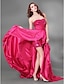 Χαμηλού Κόστους Φορέματα για Ειδικές Περιστάσεις-Γραμμή Α Φανταχτερό Φόρεμα Κοκτέιλ Πάρτι Επίσημο Βραδινό Ουρά μέτριου μήκους Αμάνικο Στράπλες Ταφτάς με Με Άνοιγμα Μπροστά 2024