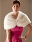 cheap Faux Fur Wraps-Sleeveless Shrugs Faux Fur Fall Wedding White Wraps / Fur Wraps With Beading