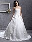 cheap Wedding Dresses-Wedding Dresses Ball Gown Sweetheart Strapless Chapel Train Satin Bridal Gowns With Lace Sash / Ribbon 2024