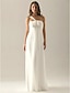 cheap Bridesmaid Dresses-Sheath / Column One Shoulder Floor Length Chiffon Bridesmaid Dress with Bow(s) / Pleats / Ruched