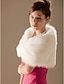 voordelige Bontstola&#039;s-mouwloos schouderophalend nepbont herfstbruiloft witte omslagdoeken / omslagdoeken van bont met kralen