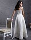 cheap Wedding Dresses-Hall Wedding Dresses Ball Gown Square Neck Short Sleeve Floor Length Satin Bridal Gowns With 2024