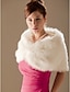 cheap Faux Fur Wraps-Sleeveless Shrugs Faux Fur Fall Wedding White Wraps / Fur Wraps With Beading