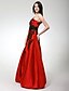 ieftine Rochii Ocazii Speciale-Ball Gown One Shoulder Floor Length Satin Vintage Inspired Prom / Formal Evening Dress with Beading / Appliques / Ruched by TS Couture®