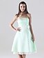 cheap Bridesmaid Dresses-A-Line Strapless Knee Length Satin Bridesmaid Dress with Bow(s) / Lace / Sash / Ribbon by LAN TING BRIDE®