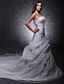 cheap Wedding Dresses-Hall Wedding Dresses Princess Strapless Scalloped-Edge Sleeveless Cathedral Train Lace Bridal Gowns With 2024