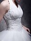 cheap Wedding Dresses-Ball Gown Wedding Dresses Halter Neck Floor Length Taffeta Tulle Sleeveless with 2020