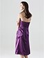 זול שמלות שושבינה-גזרת A / נסיכה צווארון V / קולר באורך הקרסול סאטן נמתח שמלה לשושבינה  עם בד בהצלבה על ידי