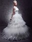 cheap Wedding Dresses-Ball Gown Wedding Dresses Halter Neck Floor Length Taffeta Tulle Sleeveless with 2020