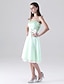 cheap Bridesmaid Dresses-A-Line Strapless Knee Length Satin Bridesmaid Dress with Bow(s) / Lace / Sash / Ribbon by LAN TING BRIDE®