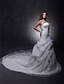 cheap Wedding Dresses-Hall Wedding Dresses Princess Strapless Scalloped-Edge Sleeveless Cathedral Train Lace Bridal Gowns With 2024