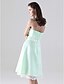 cheap Bridesmaid Dresses-A-Line Strapless Knee Length Satin Bridesmaid Dress with Bow(s) / Lace / Sash / Ribbon by LAN TING BRIDE®