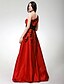 ieftine Rochii Ocazii Speciale-Ball Gown One Shoulder Floor Length Satin Vintage Inspired Prom / Formal Evening Dress with Beading / Appliques / Ruched by TS Couture®