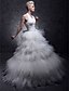 cheap Wedding Dresses-Ball Gown Wedding Dresses Halter Neck Floor Length Taffeta Tulle Sleeveless with 2020